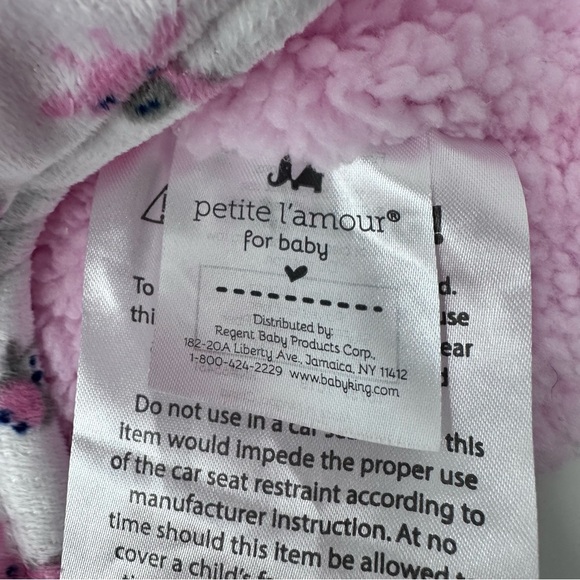 Petite L’Amour Baby Lovey White Pink Elephant Giraffe Soft Security Blanket - Picture 6 of 8